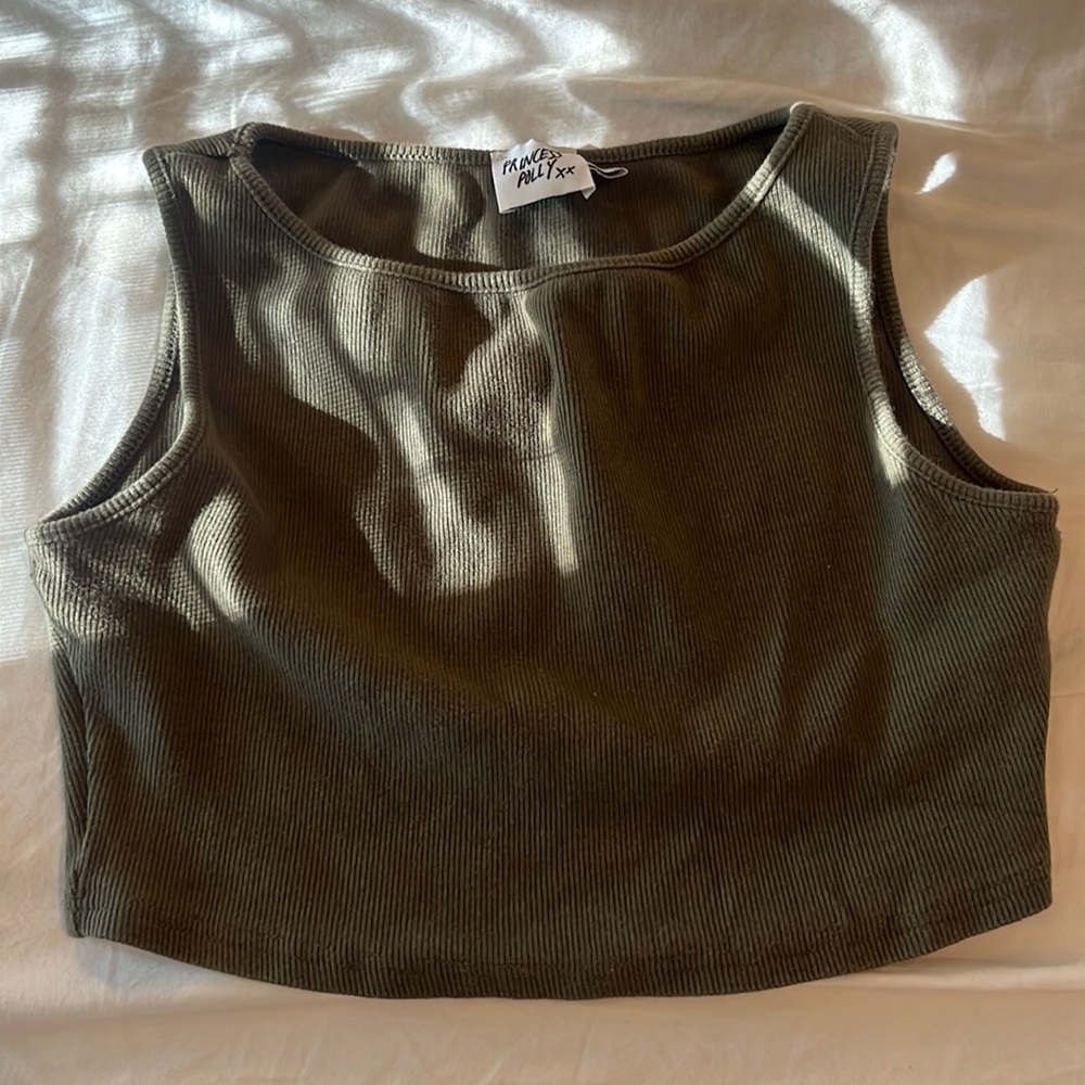 Princess Polly Army Green Crop Top